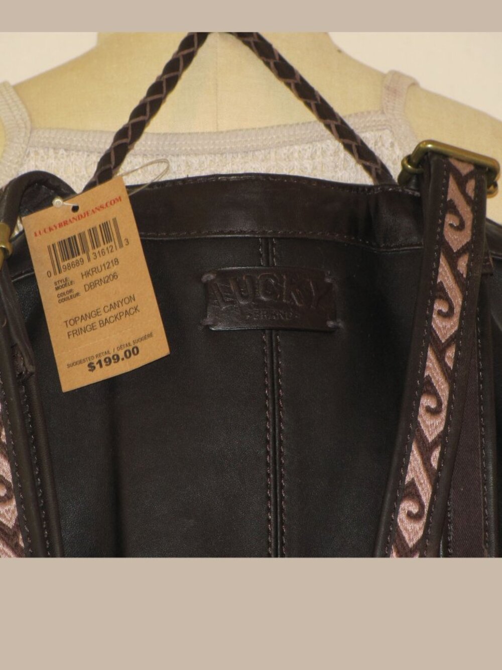 Fringed Leather Backpack - Picture 4 of 8